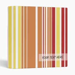 Red, Orange, Yellow and Cream Striped Binder