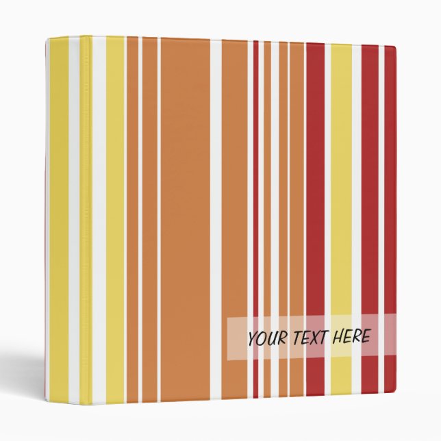 Red, Orange, Yellow and Cream Striped Binder (Front/Spine)