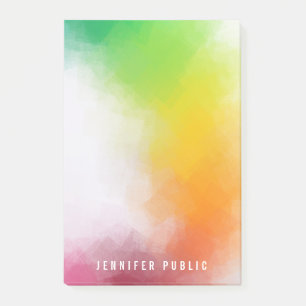 Red Orange Yellow Blue Purple Green Abstract Art Post-it Notes