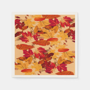 Red Orange Yellow Brown Autumn Foliage Napkin