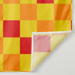 Red Orange Yellow Checkered Pattern Design  Fabric