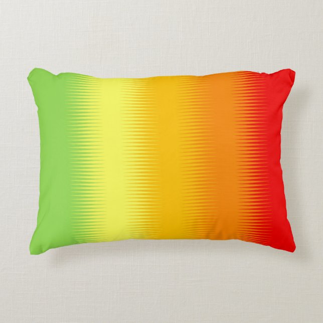 Red Orange Yellow Green Accent Pillow (Front)