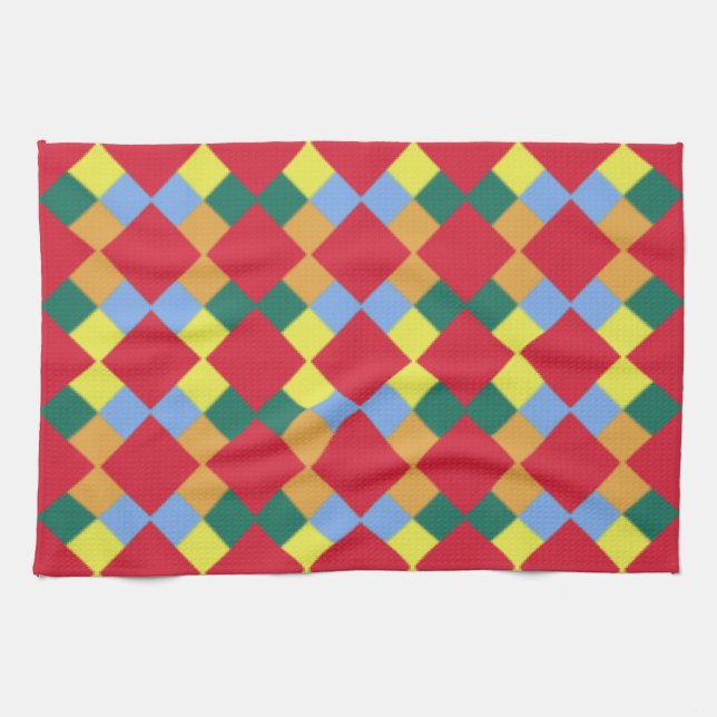 Red Orange Yellow Green Blue Kitchen Towel (Horizontal)