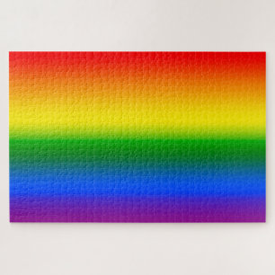 Red Orange Yellow Green Blue Purple Rainbow Ombre Jigsaw Puzzle