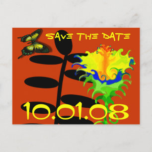 Red Orange Yellow Green Blue Save The Date Announcement Postcard