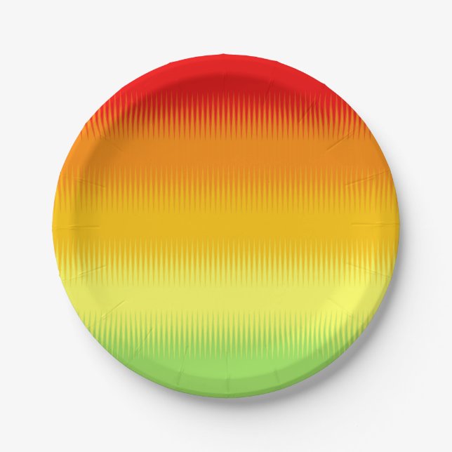 Red Orange Yellow Green Paper Plate (Front)