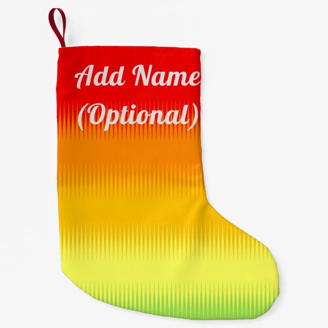 Red Orange Yellow Green Small Christmas Stocking (Front)