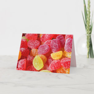 Red Orange Yellow Jelly Candies, Blank Inside Card