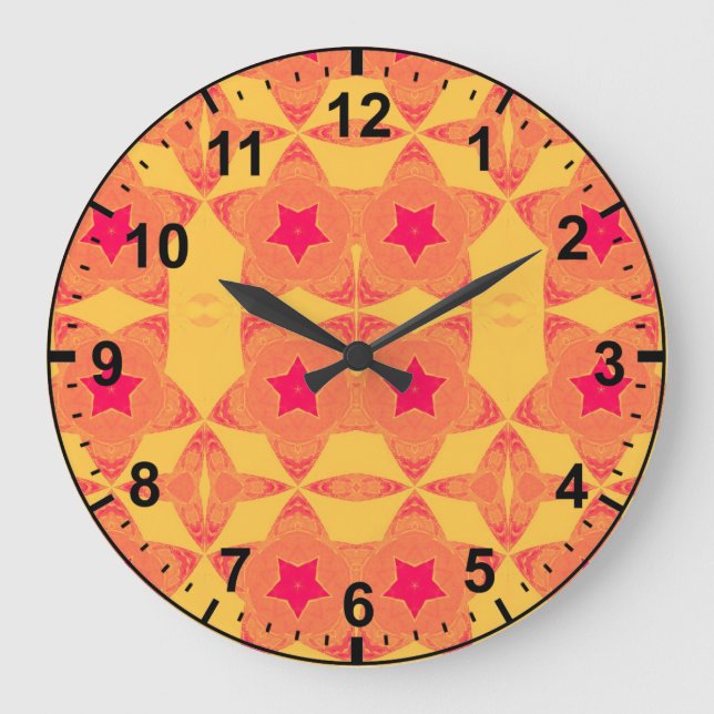 Red Orange Yellow Pattern~ CLOCK (Front)