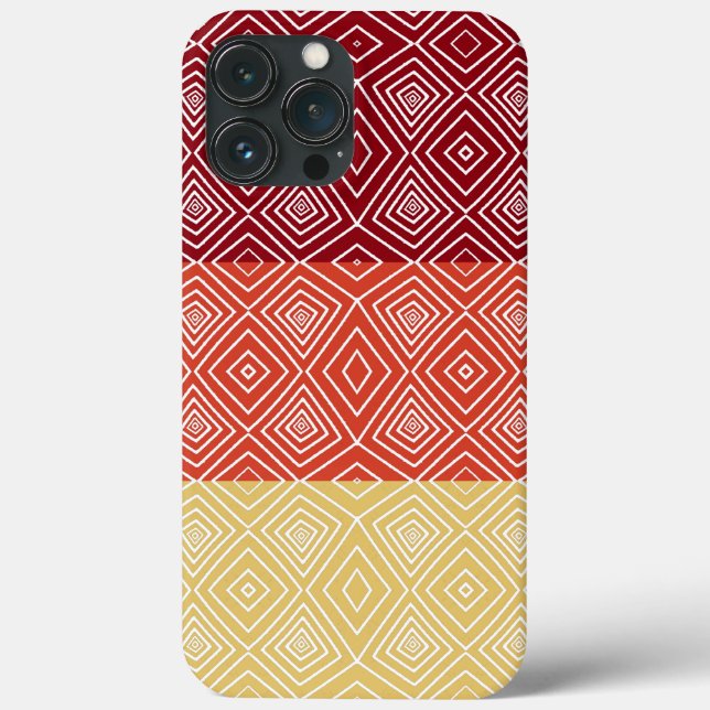 red orange yellow Tribal Diamonds African Pattern Case-Mate iPhone Case (Back)