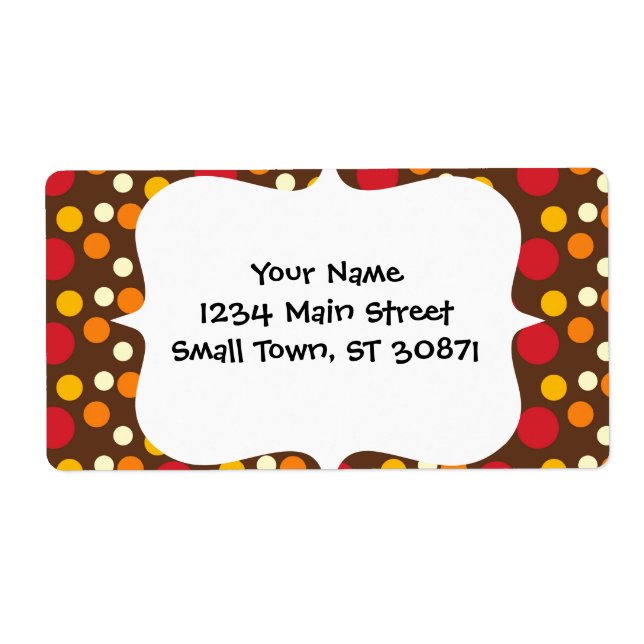 Red Orange Yellow White Brown Polka Dots Pattern (Front)