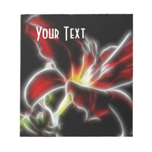 Red Orchid Watercolor Floral Notepad