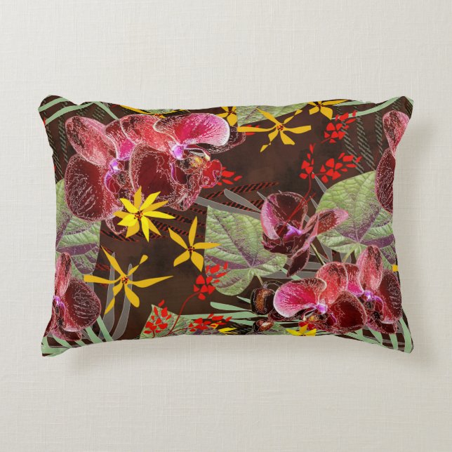 Red orchids.  accent pillow (Front)