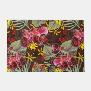 Red orchids.  doormat
