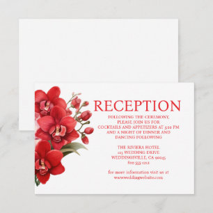 Red Orchids Wedding Reception Enclosure Card