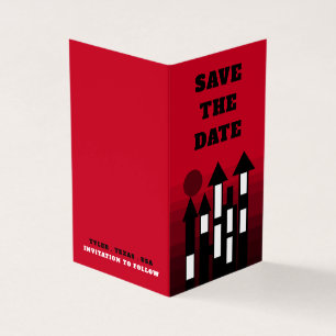 Red Oriental Palace, Photo Save The Date Card