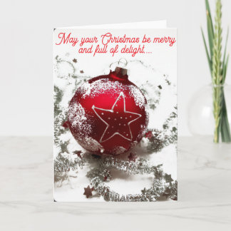 red ornament card