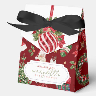 Red Ornament Merry Little Baby Shower Favor Box
