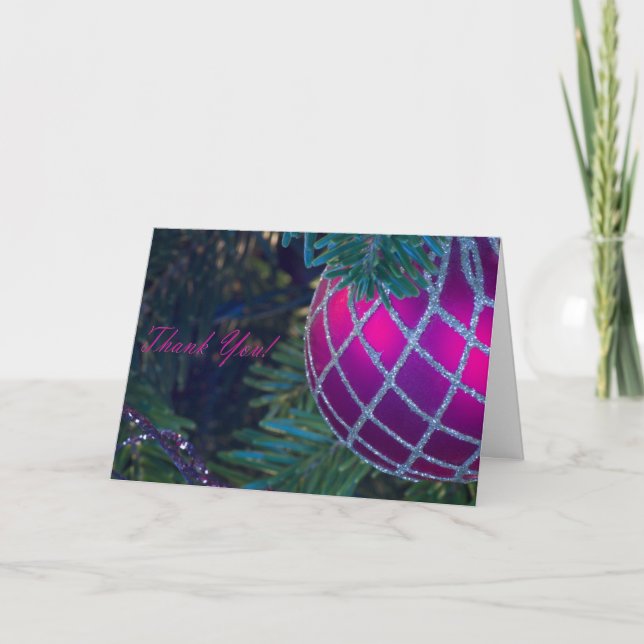 Red Ornament Thank You Card (Front)