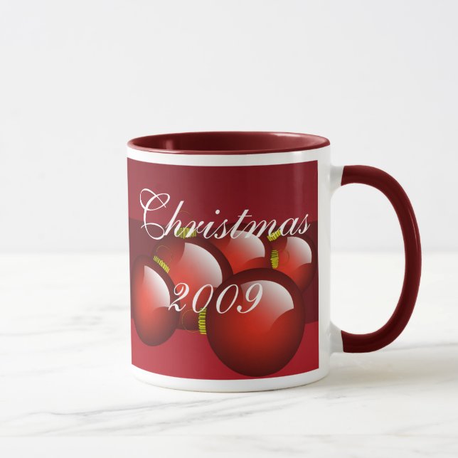 Red Ornaments Coffee Cup (Right)