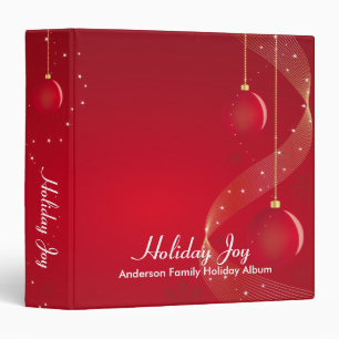 Red Ornaments Holiday Joy Binder