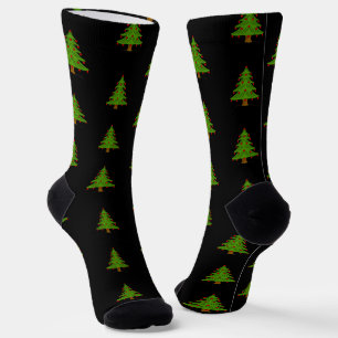 Red Ornaments on Tree Christmas Socks