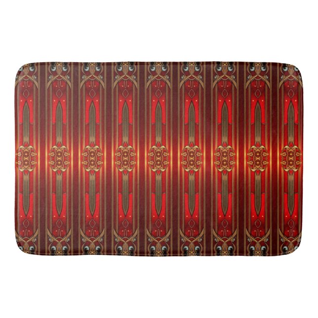 Red Ornate Bath Mat (Front)