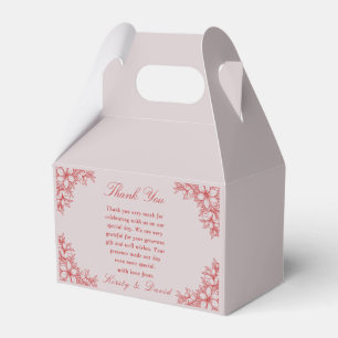 Red Ornate Floral Wedding Favor Box