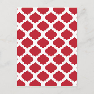 Red Ornate Pattern Postcard
