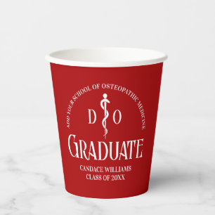Red Osteopathic Medical School Graduation Party Paper Cups