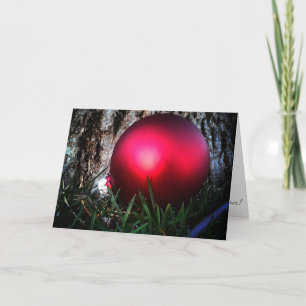 “Red Outdoor Tree Ornament" Christmas Card
