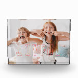 Red Outlined Joyful Photo Block<br><div class="desc">A unique way to display your favourite photo keepsakes! Personalize with your photo, names and date.</div>