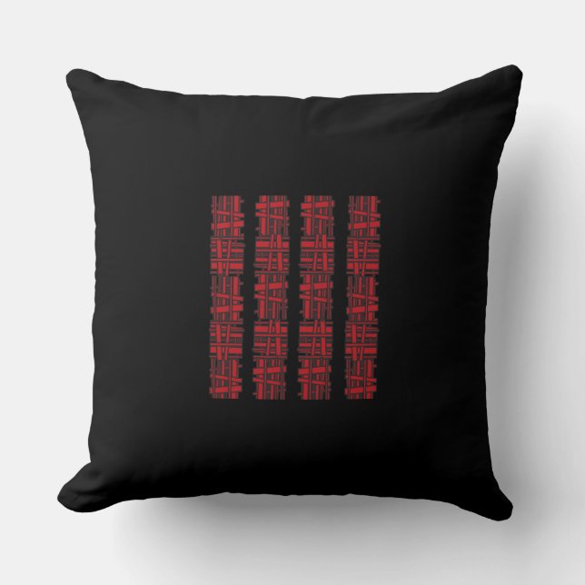 RED OVERLAP DESIGN Retro Throw Pillow (Front)