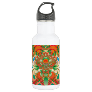 Red Owl Fractal Abstract Art 532 Ml Water Bottle