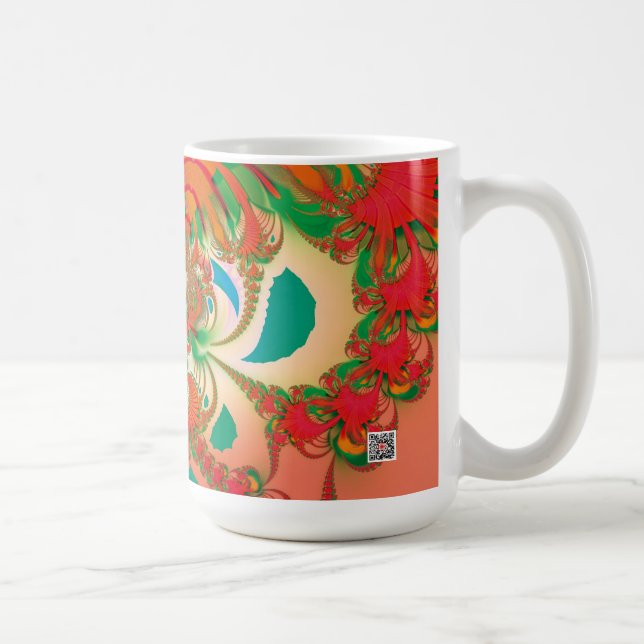 Red Owl Fractal Abstract Art Coffee Mug (Right)
