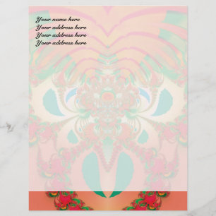 Red Owl Fractal Abstract Art Letterhead