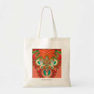 Red Owl Fractal Abstract Art Tote Bag