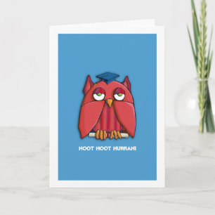 Red Owl Grad aqua You Did It Congratulations Card