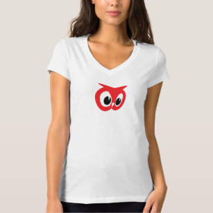 Red Owl T-Shirt Women's Plunge Neck - Vintage