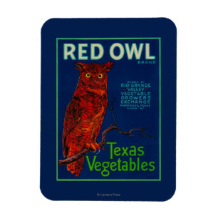 Red Owl Vegetable Label Magnet