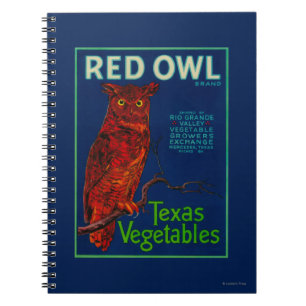 Red Owl Vegetable Label Notebook