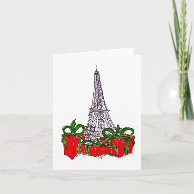 Red Packages Parisian Style Card (Front)