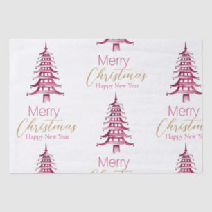 Red Pagoda Christmas Tree Tissue Paper