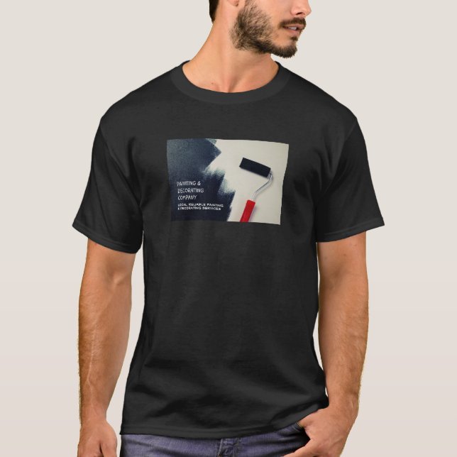 Red Paint Roller, Painter & Decorator Advertising T-Shirt (Front)