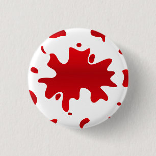Red paint splash 1 inch round button