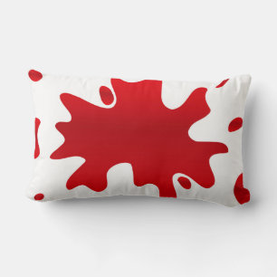 Red paint splash lumbar pillow
