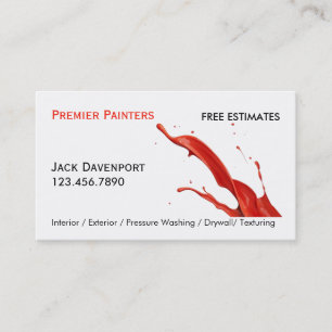 Red Paint Splash   Professional Painter Business Card