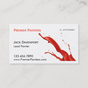 Red Paint Splash Professional Painter Two Sided Business Card