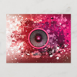 Red paint splatters postcard