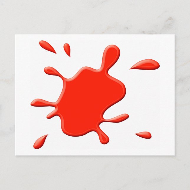 Red Paint Splodge Postcard (Front)